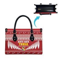 Tonga Rugby Christmas Leather Bag Mate Maa Tonga Ngatu Pattern - Polynesian Pride