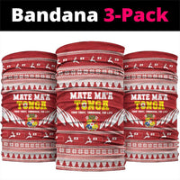 Tonga Rugby Christmas Neck Gaiter Mate Maa Tonga Ngatu Pattern - Polynesian Pride