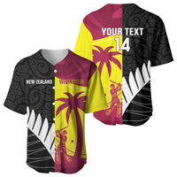 New Zealand and West Indies Cricket Custom Baseball Jersey Black Cap Windies Together - Polynesian Pride