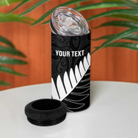 New Zealand and West Indies Cricket Custom 4 in 1 Can Cooler Tumbler Black Cap Windies Together - Polynesian Pride