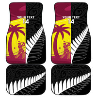 New Zealand and West Indies Cricket Custom Car Mats Black Cap Windies Together - Polynesian Pride