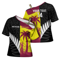 New Zealand and West Indies Cricket Custom Cross Shoulder Shirt Black Cap Windies Together LT14 - Polynesian Pride