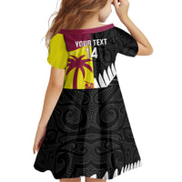 New Zealand and West Indies Cricket Custom Family Matching Mermaid Dress and Hawaiian Shirt Black Cap Windies Together LT14 - Polynesian Pride