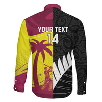 New Zealand and West Indies Cricket Custom Family Matching Summer Maxi Dress and Hawaiian Shirt Black Cap Windies Together LT14 - Polynesian Pride