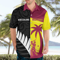 New Zealand and West Indies Cricket Custom Hawaiian Shirt Black Cap Windies Together LT14 - Polynesian Pride