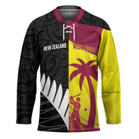 New Zealand and West Indies Cricket Custom Hockey Jersey Black Cap Windies Together LT14 Unisex Black - Polynesian Pride