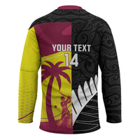 New Zealand and West Indies Cricket Custom Hockey Jersey Black Cap Windies Together LT14 - Polynesian Pride