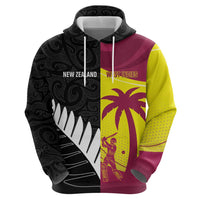 New Zealand and West Indies Cricket Custom Hoodie Black Cap Windies Together LT14 - Polynesian Pride