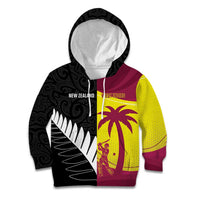 New Zealand and West Indies Cricket Custom Kid Hoodie Black Cap Windies Together LT14 Hoodie Black - Polynesian Pride