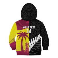 New Zealand and West Indies Cricket Custom Kid Hoodie Black Cap Windies Together LT14 - Polynesian Pride
