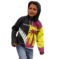 New Zealand and West Indies Cricket Custom Kid Hoodie Black Cap Windies Together LT14 - Polynesian Pride
