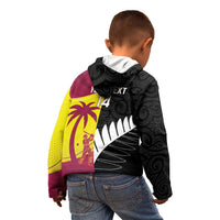 New Zealand and West Indies Cricket Custom Kid Hoodie Black Cap Windies Together LT14 - Polynesian Pride