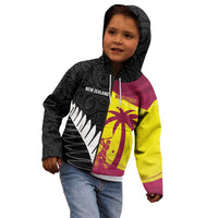 New Zealand and West Indies Cricket Custom Kid Hoodie Black Cap Windies Together LT14 - Polynesian Pride