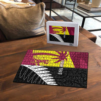 New Zealand and West Indies Cricket Custom Puzzle Black Cap Windies Together - Polynesian Pride