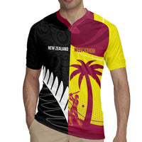 New Zealand and West Indies Cricket Custom Rugby Jersey Black Cap Windies Together - Polynesian Pride