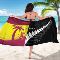 New Zealand and West Indies Cricket Custom Sarong Black Cap Windies Together - Polynesian Pride