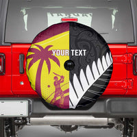 New Zealand and West Indies Cricket Custom Spare Tire Cover Black Cap Windies Together - Polynesian Pride