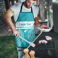 New Zealand Silver Fern Cricket Custom Apron Black Cap Teal Maori Pattern - Polynesian Pride