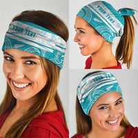 New Zealand Silver Fern Cricket Custom Neck Gaiter Black Cap Teal Maori Pattern - Polynesian Pride