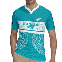 New Zealand Silver Fern Cricket Custom Rugby Jersey Black Cap Teal Maori Pattern - Polynesian Pride