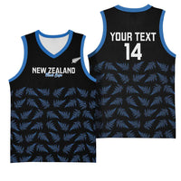 New Zealand Silver Fern Cricket Custom Basketball Jersey Black Cap T20 Version - Polynesian Pride