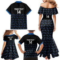 New Zealand Silver Fern Cricket Custom Family Matching Mermaid Dress and Hawaiian Shirt Black Cap T20 Version LT14 - Polynesian Pride
