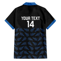 New Zealand Silver Fern Cricket Custom Family Matching Off The Shoulder Long Sleeve Dress and Hawaiian Shirt Black Cap T20 Version LT14 - Polynesian Pride