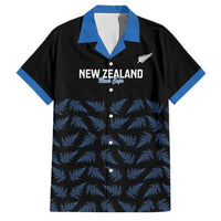 New Zealand Silver Fern Cricket Custom Family Matching Off Shoulder Maxi Dress and Hawaiian Shirt Black Cap T20 Version LT14 Dad's Shirt - Short Sleeve Black - Polynesian Pride