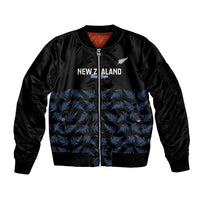 New Zealand Silver Fern Cricket Custom Sleeve Zip Bomber Jacket Black Cap T20 Version - Polynesian Pride