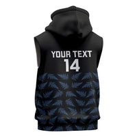 New Zealand Silver Fern Cricket Custom Sleeveless Zip Hoodie Black Cap T20 Version LT14 - Polynesian Pride