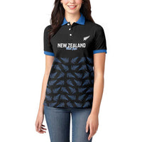 New Zealand Silver Fern Cricket Custom Women Polo Shirt Black Cap T20 Version LT14 - Polynesian Pride