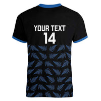 New Zealand Silver Fern Cricket Custom Women V-Neck T-Shirt Black Cap T20 Version LT14 - Polynesian Pride