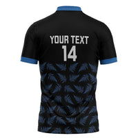 New Zealand Silver Fern Cricket Custom Zipper Polo Shirt Black Cap T20 Version LT14 - Polynesian Pride