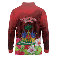 Ayiti-Cheri Independence Day Long Sleeve Polo Shirt Land of High Mountains LT14 - Polynesian Pride