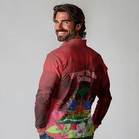 Ayiti-Cheri Independence Day Long Sleeve Polo Shirt Land of High Mountains LT14 - Polynesian Pride