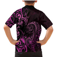 Pink Aotearoa Horse Racing Family Matching Mermaid Dress and Hawaiian Shirt NZ Maori Pattern LT14 - Polynesian Pride