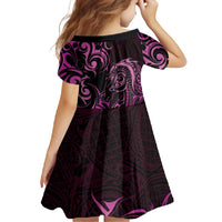 Pink Aotearoa Horse Racing Family Matching Off Shoulder Maxi Dress and Hawaiian Shirt NZ Maori Pattern LT14 - Polynesian Pride