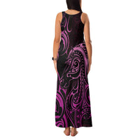 Pink Aotearoa Horse Racing Family Matching Tank Maxi Dress and Hawaiian Shirt NZ Maori Pattern LT14 - Polynesian Pride