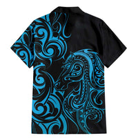 Blue Aotearoa Horse Racing Family Matching Mermaid Dress and Hawaiian Shirt NZ Maori Pattern LT14 - Polynesian Pride