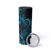 Blue Aotearoa Horse Racing Skinny Tumbler NZ Maori Pattern LT14 - Polynesian Pride