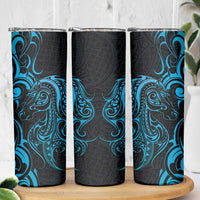 Blue Aotearoa Horse Racing Skinny Tumbler NZ Maori Pattern LT14 - Polynesian Pride