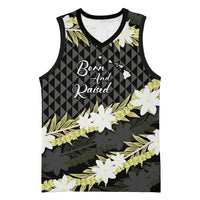 Born And Raised Aloha Hawaii Basketball Jersey Kanaka Kakau Hawaiian Tiare Pakalana Lei - Polynesian Pride
