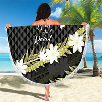 Born And Raised Aloha Hawaii Beach Blanket Kanaka Kakau Hawaiian Tiare Pakalana Lei - Polynesian Pride