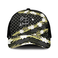 Born And Raised Aloha Hawaii Classic Cap Kanaka Kakau Hawaiian Tiare Pakalana Lei LT14 Universal Fit Black - Polynesian Pride