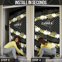 Born And Raised Aloha Hawaii Door Cover Kanaka Kakau Hawaiian Tiare Pakalana Lei - Polynesian Pride