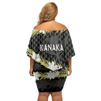 Born And Raised Aloha Hawaii Family Matching Off Shoulder Short Dress and Hawaiian Shirt Kanaka Kakau Hawaiian Tiare Pakalana Lei LT14 - Polynesian Pride