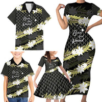 Born And Raised Aloha Hawaii Family Matching Short Sleeve Bodycon Dress and Hawaiian Shirt Kanaka Kakau Hawaiian Tiare Pakalana Lei - Polynesian Pride