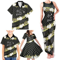 Born And Raised Aloha Hawaii Family Matching Tank Maxi Dress and Hawaiian Shirt Kanaka Kakau Hawaiian Tiare Pakalana Lei LT14 - Polynesian Pride