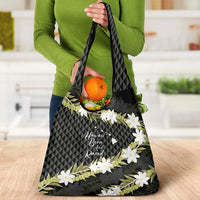 Born And Raised Aloha Hawaii Grocery Bag Kanaka Kakau Hawaiian Tiare Pakalana Lei - Polynesian Pride