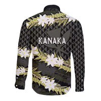 Born And Raised Aloha Hawaii Long Sleeve Button Shirt Kanaka Kakau Hawaiian Tiare Pakalana Lei LT14 - Polynesian Pride
